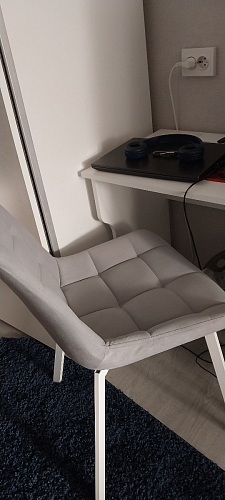 Стул на металлокаркасе Челси светло-серый / белый каркас фото покупателя 27