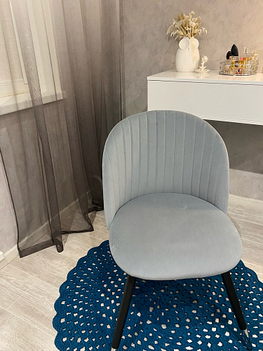 Стул на металлокаркасе Gabi 1 line light blue / black фото покупателя 207