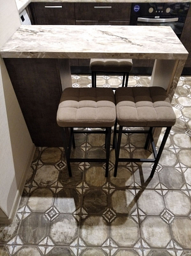 Барный стул Лофт ткань канди грей / черный матовый фото покупателя 182