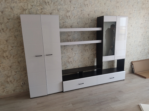 Готовая гостиная Jimenez дуб венге / белый глянец фото покупателя 24