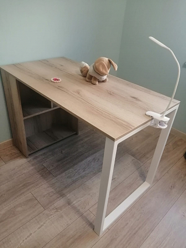 Письменный стол Битти Лофт 116х60х75 дуб делано светлый / белый матовый фото покупателя 20