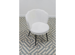Стул на металлокаркасе Coral white teddy / black из шоурума 2