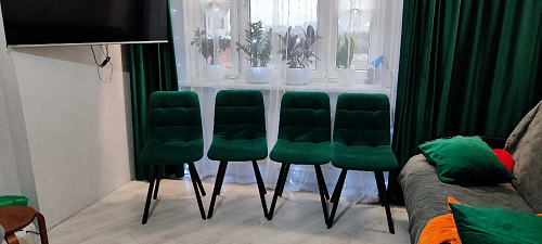 Стул на металлокаркасе Чилли К черный / зеленый фото покупателя 412