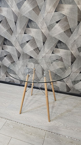 Стеклянный стол PT-151 90х90х76 clear glass / wood фото покупателя 22