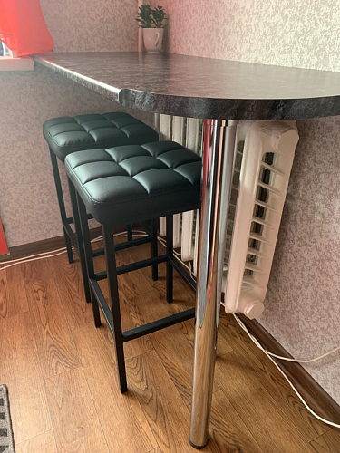 Барный стул Лофт ткань канди грей / черный матовый фото покупателя 56