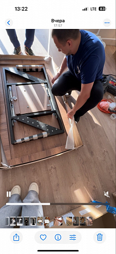 Деревянный стол Эудес 160(205)х90 сабия / черный фото покупателя 5