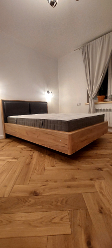 Двуспальная кровать Клауд 160х200 парящая дуб крафт золотой / антрацит фото покупателя 238