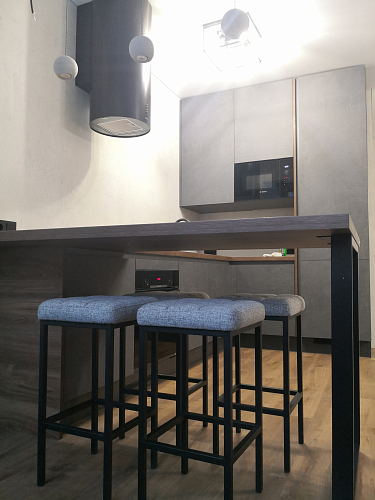 Барный стул Лофт микровелюр катания блэк / черный матовый фото покупателя 18