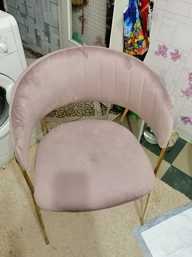 Стул на металлокаркасе Kamelia голубой / голубой / золотой фото покупателя 10