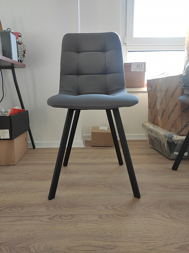 Стул на металлокаркасе Чилли синяя ткань / белый фото покупателя 1343