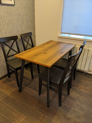 Стол Тринити Лофт 120 32 мм дуб галифакс табако / черный матовый фото покупателя 79