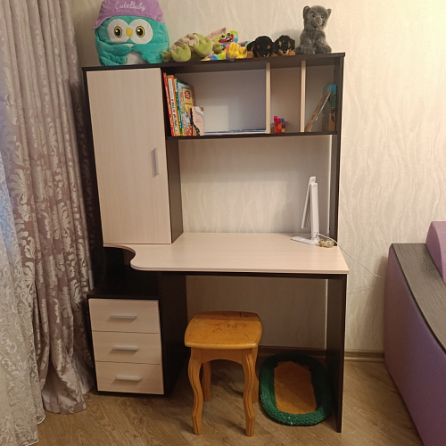 Компьютерный стол КСТ-16 левый дуб сонома / белый фото покупателя 109