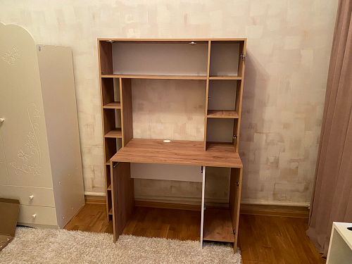 Письменный стол Комфорт 12.71 дуб золотой craft / белая аляска  - Уцененный экземпляр фото покупателя 126