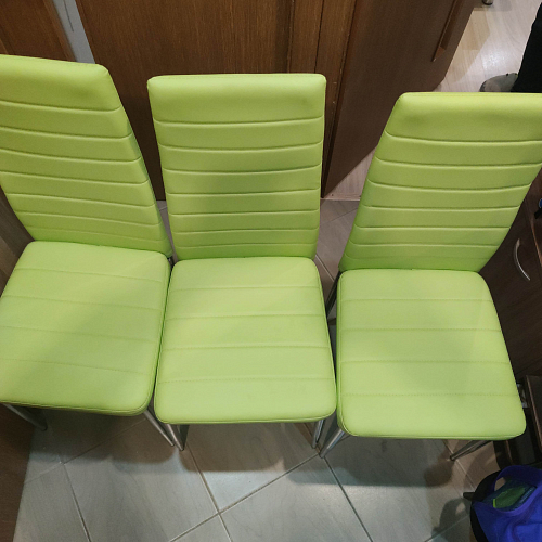 Стул на металлокаркасе DC2-001 black / white line / white фото покупателя 28