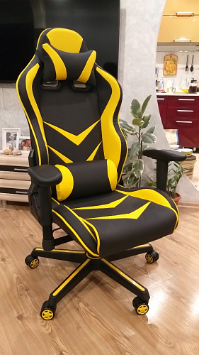 Компьютерное кресло Racer черное / голубое фото покупателя 20