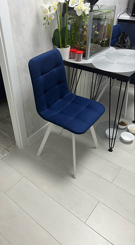 Стул на металлокаркасе Чилли К светло-серый велюр / черный каркас фото покупателя 651