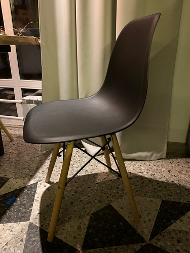 Пластиковый стул Eames PC-015 серо-голубой / дерево фото покупателя 139