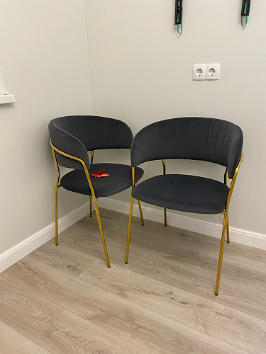 Стул на металлокаркасе Kamelia green / gold фото покупателя 102