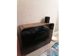 Комод Мебелеф - 37 ясень шимо тёмный / голубой глянец фото покупателя 1