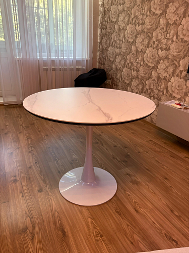 Стол Тулип 90х73 дуб вотан / белый  - Уцененный экземпляр фото покупателя 97