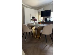 Стул на металлокаркасе Gabi 1 бежевый / черный с серебряными наконечниками фото покупателя 412