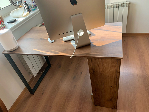 Письменный стол Битти Лофт 116х60х75 дуб вотан / черный матовый фото покупателя 104