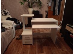 Компьютерный стол Джаз-24 левый белый фото покупателя 136