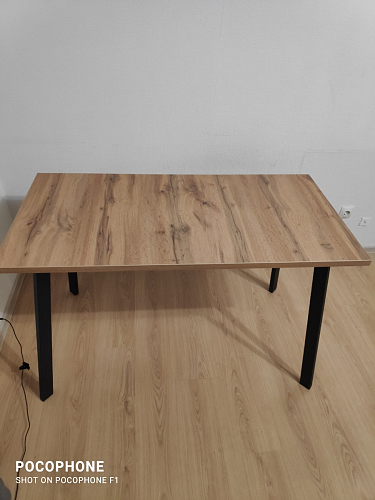 Стол Тринити Лофт 120 32 мм дуб галифакс табако / черный матовый фото покупателя 106