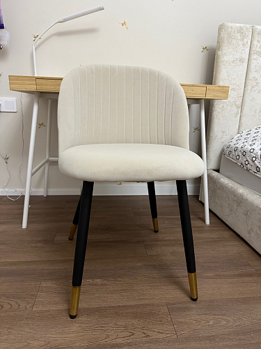 Стул на металлокаркасе Gabi dark beige / black / silver фото покупателя 254