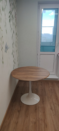 Стол Тулип 90х73 дуб вотан / белый  - Уцененный экземпляр фото покупателя 25