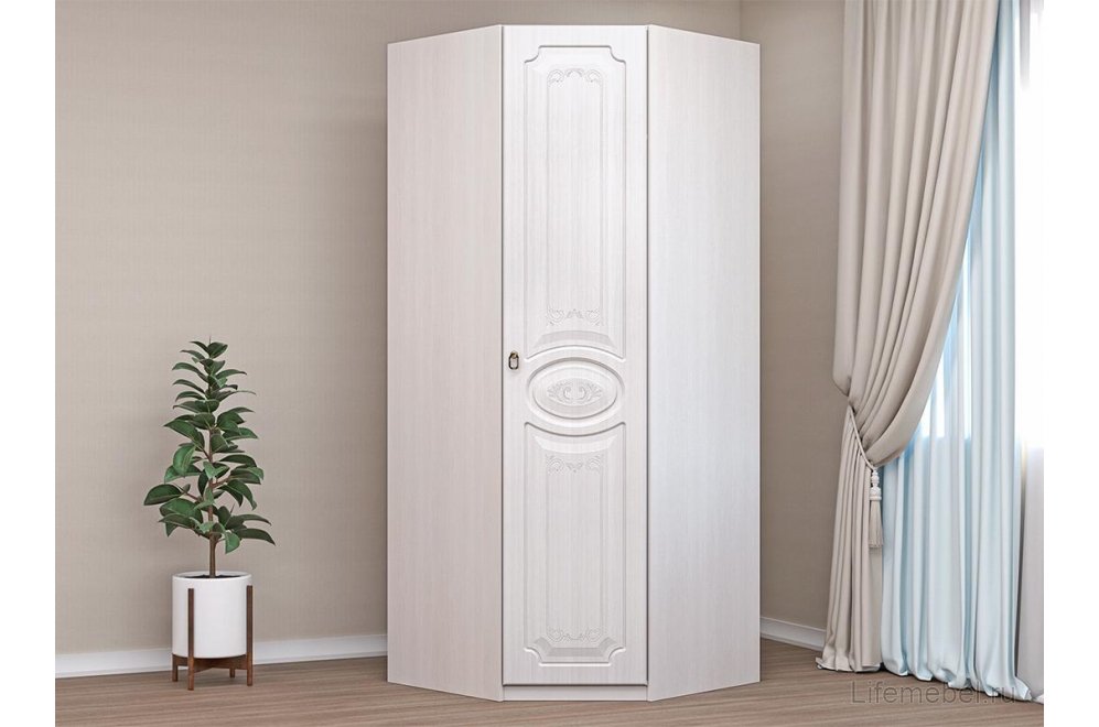 Шкаф угловой Кэт — 6 бодега / сандал белый