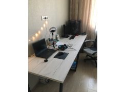 Стол Лота Лофт 140 25 мм черный матовый / дуб вотан фото покупателя 231