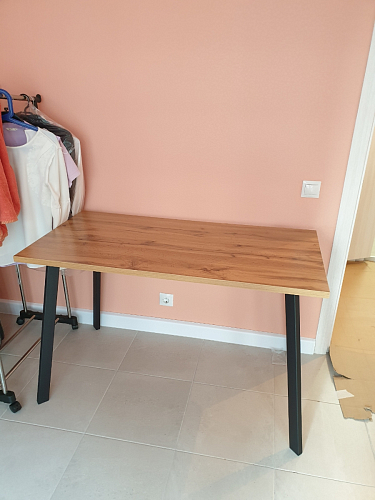 Стол Тринити Лофт 120 32 мм дуб галифакс табако / черный матовый фото покупателя 16