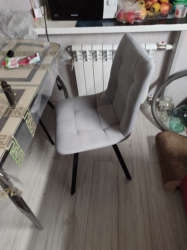 Стул на металлокаркасе Чилли К темно-серый (velutto 32) / черный фото покупателя 436