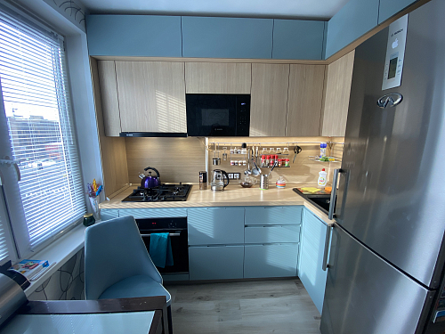 Стул на металлокаркасе Kora 1 light blue / white / black фото покупателя 2