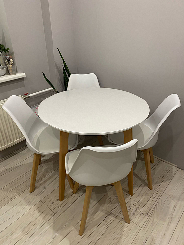 Стол обеденный Вosco/Боско D90 белый / натуральный фото покупателя 16