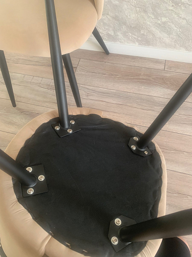 Стул на металлокаркасе Gabi dark beige / black / silver фото покупателя 137