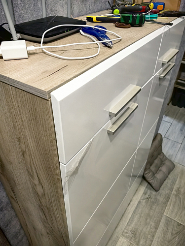 Комод Лайн 13.121 дуб серый craft K 002 PW / белый глянец пвх фото покупателя 1