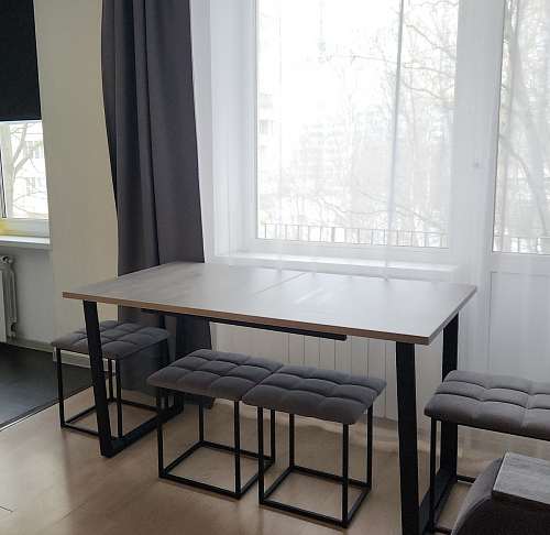 Стол раскладной Лота Лофт 120 25 мм юта / черный матовый фото покупателя 700