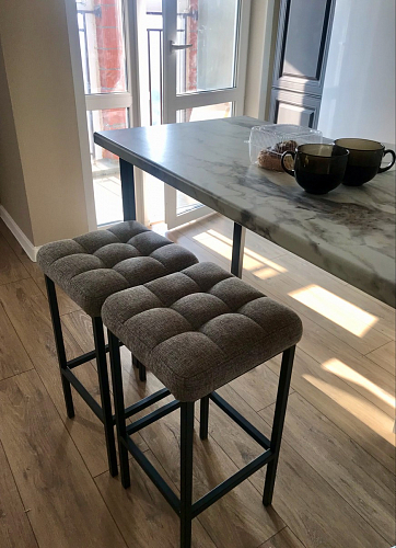 Барный стул Лофт микровелюр катания блэк / черный матовый фото покупателя 270