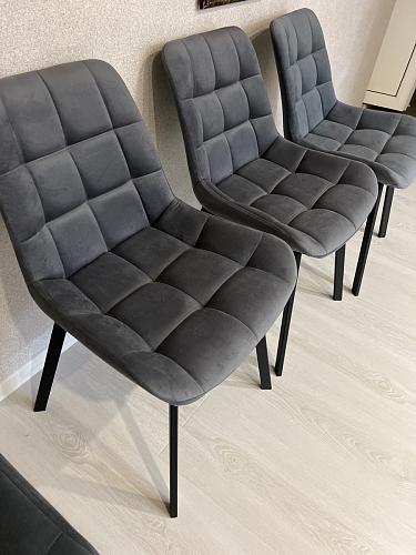 Стул на металлокаркасе Челси морская волна / черный фото покупателя 12