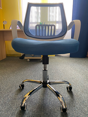 Компьютерное кресло Ergoplus белое / голубое фото покупателя 33