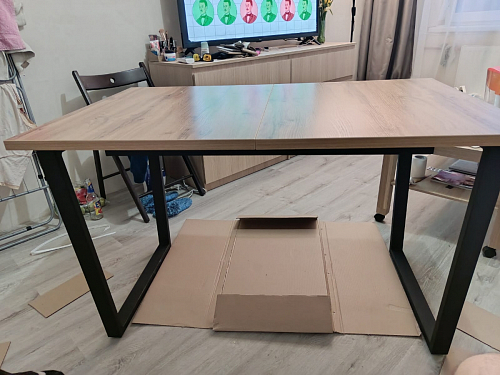 Деревянный стол Лота Лофт 140х80 черный матовый / бетон светлый фото покупателя 181