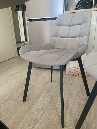 Стул на металлокаркасе Челси морская волна / черный фото покупателя 75