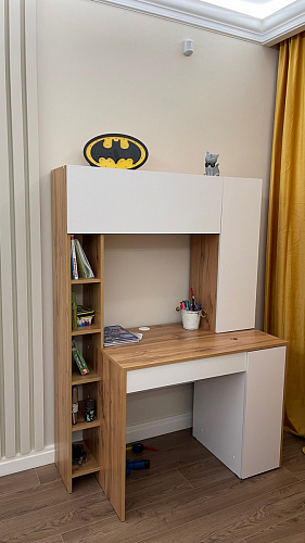 Письменный стол Комфорт 12.71 дуб золотой craft / белая аляска фото покупателя 155