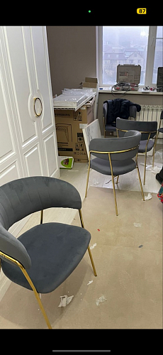 Стул на металлокаркасе Kamelia зеленый / золото фото покупателя 29