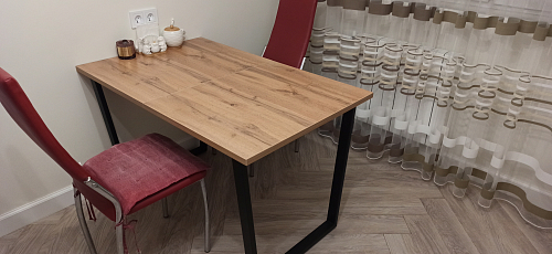 Стол Лота Лофт 140 25 мм черный матовый / бетон фото покупателя 1001