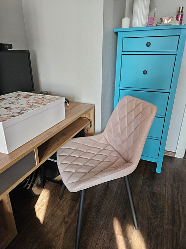 Стул на металлокаркасе Баодин К крутящийся фиолетовый teddy 944 / черный фото покупателя 5