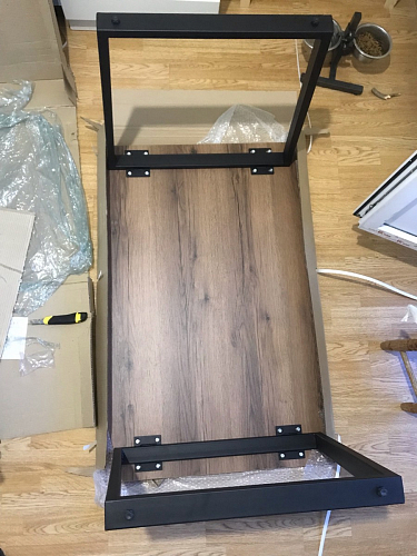 Деревянный стол Лота Лофт 140х80 дуб крафт табачный / черный матовый фото покупателя 599