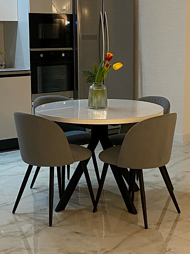 Стул на металлокаркасе Gabi 1 light purple / black фото покупателя 496